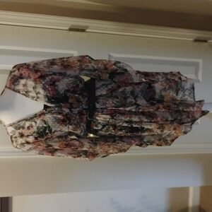 Vince Camuto Multicolor Floral Sheer Top